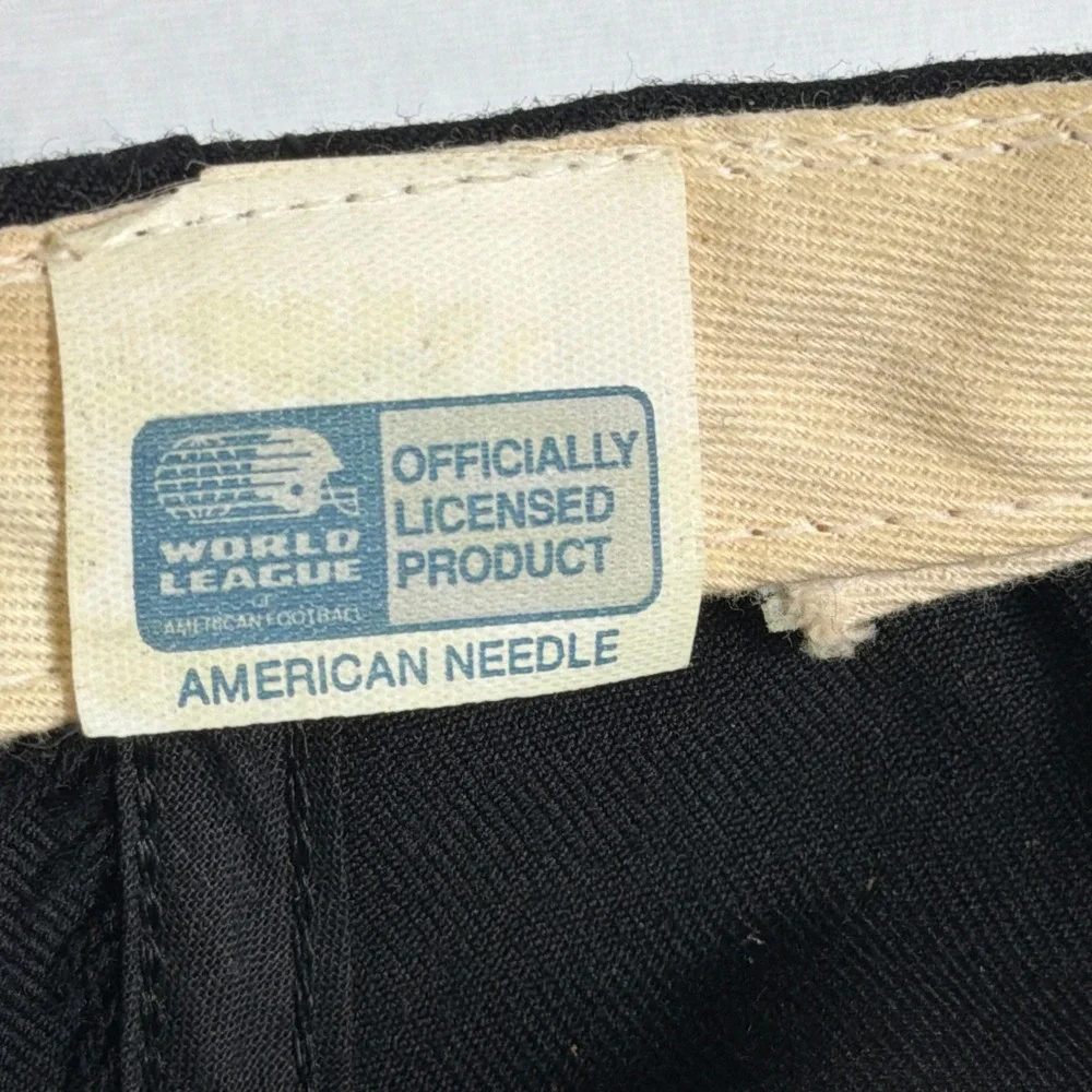 American Needle San Antonio Riders WLAF Vintage Snapback Hat‎ OSFA Black Brown